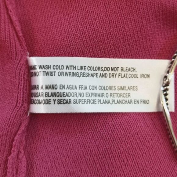 Carolyn Tayler Pink With Black Trim Bow Detail Sleeveless Sweater Size L - Picture 5 of 5